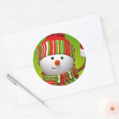 Kerst stickers/Snowman Ronde Sticker (Envelop)