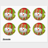 Kerst stickers/Snowman Ronde Sticker (Vel)