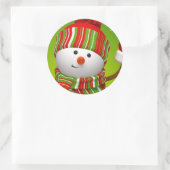Kerst stickers/Snowman Ronde Sticker (Tas)