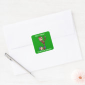 Kerst stickers—Two Elves Vierkante Sticker (Envelop)