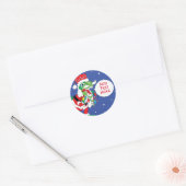 Kerst stickers TySANTAsaurus Rex 3 personaliseren (Envelop)