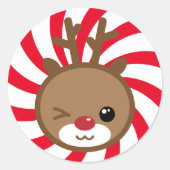 Kerst stickers van Kawaii Reindeer (Voorkant)