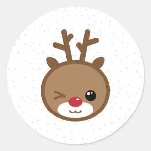 Kerst stickers van Kawaii Reindeer
