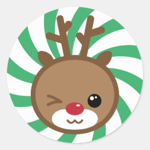 Kerst stickers van Kawaii Reindeer