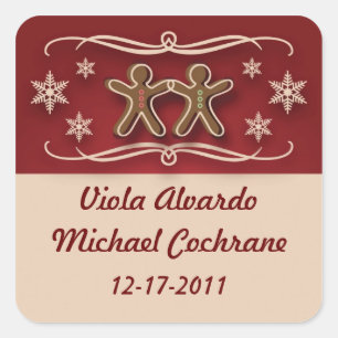 Kerst stickers van ontbijtkoek