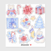 Kerst stickers van poolBeren (Vel)