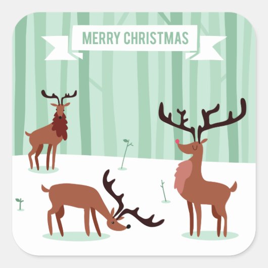 Kerst stickers van rendieren (Voorkant)