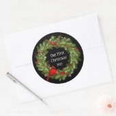 Kerst stickers-Wreatclassic Round Sticker (Envelop)