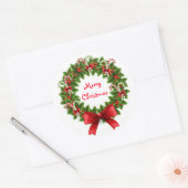 Kerst stickers/Wreath Ronde Sticker (Envelop)