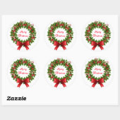 Kerst stickers/Wreath Ronde Sticker (Vel)