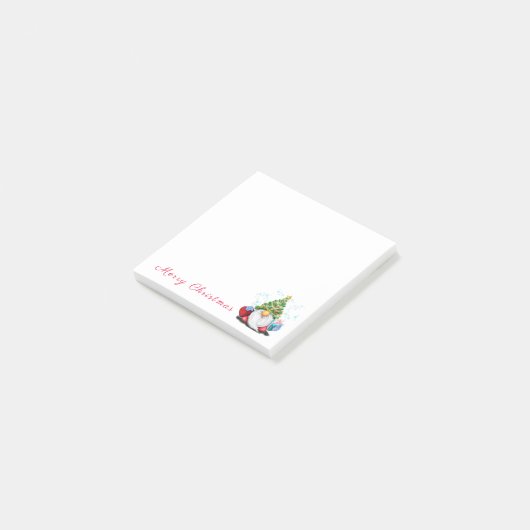 Kerst Sticky Notes Gift Gnoom met geschenken (Schuin)
