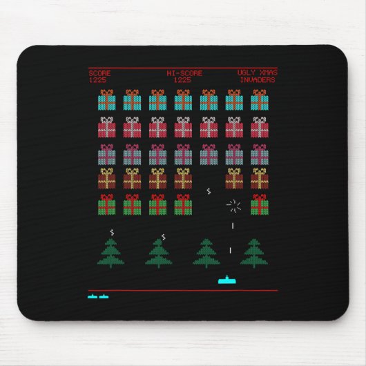 Kerst Stijl Retro Videogame Muismat (Voorkant)