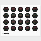 Kerst Stijl Retro Videogame Ronde Sticker (Vel)