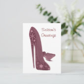 Kerst Stiletto Hoge Heel Schoenen Kunst Feestdagenkaart (Staand voorkant)