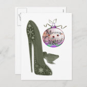 Kerst Stiletto Schoen en Bauble Art Gifts Feestdagenkaart (Voorkant / Achterkant)