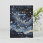 Kerst stille heilige en sterrennacht kaart (Staand voorkant)