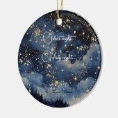 Kerst stille heilige en sterrennacht keramisch ornament (Links)