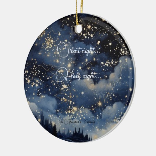 Kerst stille heilige en sterrennacht keramisch ornament (Links)