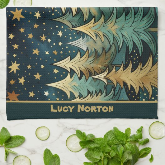 Kerst stille heilige en sterrennacht theedoek (Gevouwen)