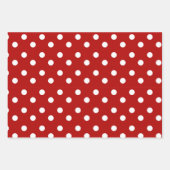 Kerst Stippen & Bomen Aangepaste Monogram Rood Inpakpapier Vel (Voorkant 3)