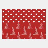 Kerst Stippen & Bomen Aangepaste Monogram Rood Inpakpapier Vel (Voorkant)