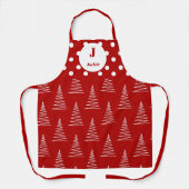 Kerst Stippen & Bomen Aangepaste naam Schort (Voorkant)