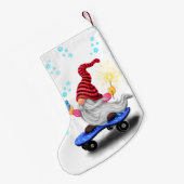 Kerst Stocking Skater Gnoom met Gift Kleine Kerstsok (Achterkant (Hangend))