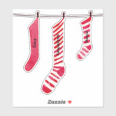 Kerst Stocking Sticker met namen (Vel)