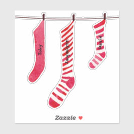 Kerst Stocking Sticker met namen