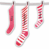 Kerst Stocking Sticker met namen (Voorkant)