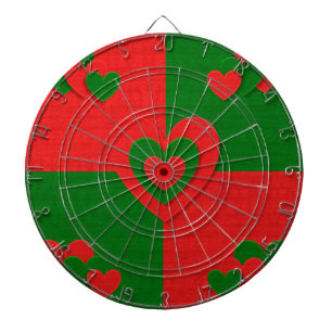 kerst stof harten liefde rood dartbord