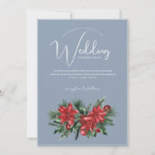 Kerst Stoffig Blauw Winter Feestelijke bruiloft Kaart (Voorkant)