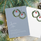 Kerst Stoffig Blauw Winter Feestelijke bruiloft Kaart