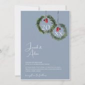 Kerst Stoffig Blauw Winter Feestelijke bruiloft Kaart (Voorkant)