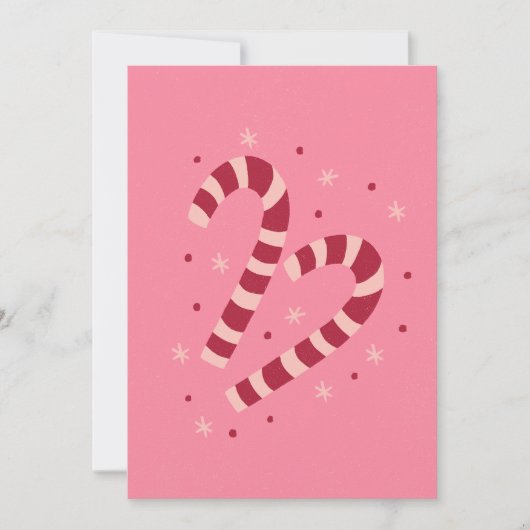 Kerst stokjes Kerstmis Feestdagenkaart (Voorkant)