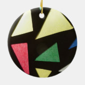 Kerst Stokstaartje Glas in Lood Cirkel Ornament (Achterkant)