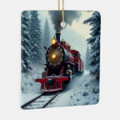 kerst- stoomlocomotief keramisch ornament (Rechts)