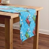 Kerst stoomtrein spoorweg patroon korte tafelloper (Voorbeeld)