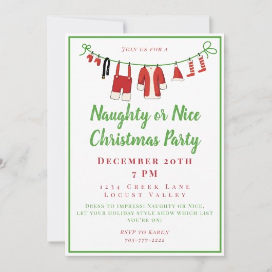 Kerst stout of leuk feestje kaart (Voorkant)