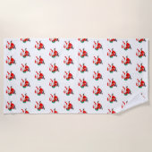 Kerst Strand Handdoek Santa met Gift (Voorkant)