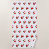 Kerst Strand Handdoek Santa met Gift (Voorkant)