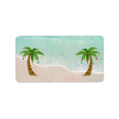 Kerst Strand Scène Adresetiketten Etiket (Voorkant)