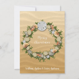 Kerst Strand Schelpen Zeester Zanddollar Feestdagenkaart