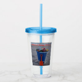 Kerst strand thema Acryl Tumbler Acryl Drinkbeker