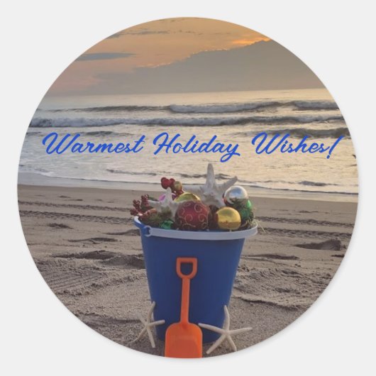 Kerst strand thema stickers (Voorkant)