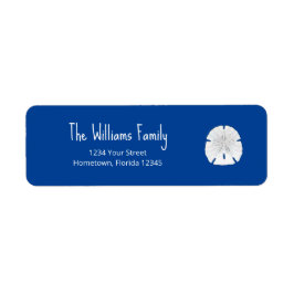 Kerst Strand Zand Dollar Blauw Retouradres Etiket