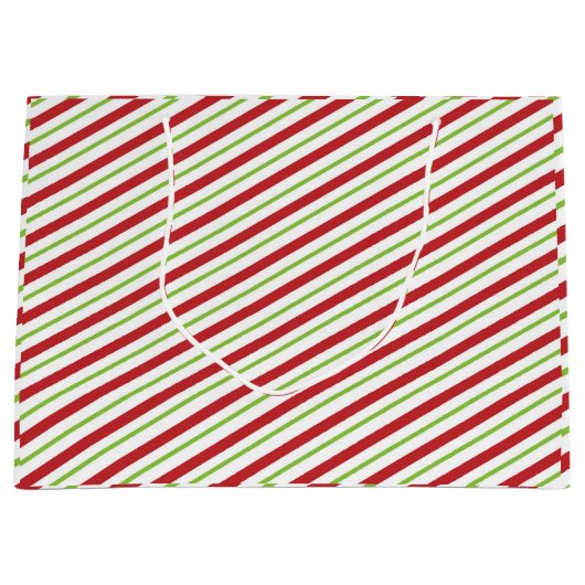 "Kerst strepen" Groot Cadeauzakje (Voorkant)