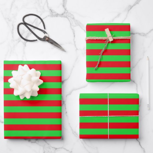 Kerst Strepen Inpakpapier Vel (Voorkant)