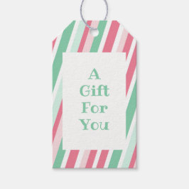 Kerst Strepen Patroon Cadeaulabel
