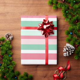 Kerst Strepen Patroon Cadeaupapier